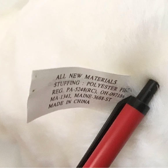 NWT Blockbuster video rare clean plush white stuffed teddy bear. Very cuddly - Picture 3 of 11